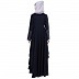 Polka dotted asymmetrical dress abaya- Navy Blue